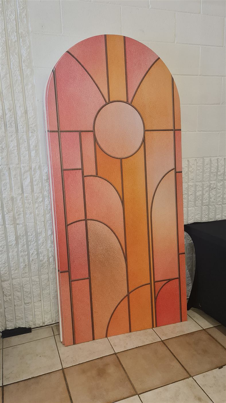 Printed abstract geometric event panel