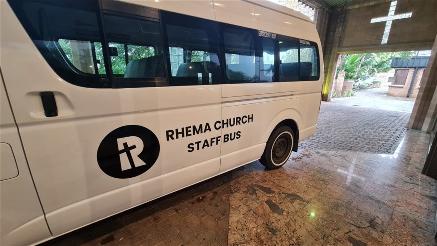 Rhema Church staff bus vehicle branding